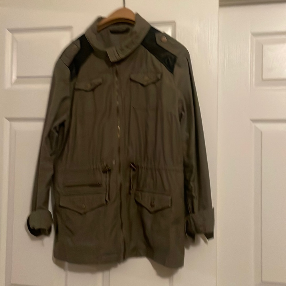 Apt 9 - jacket - it zips up and also has a tie around the waste